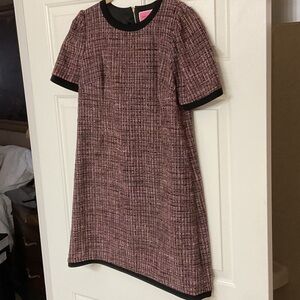 Kate Spade Pink and Black Tweed Midi Dress